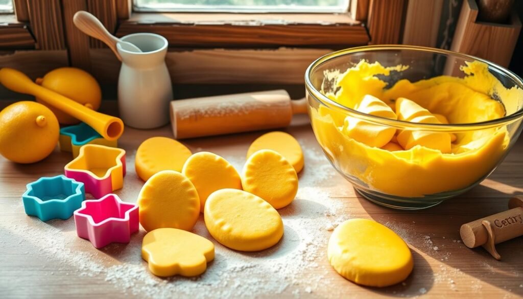 Easter cookies baking tools