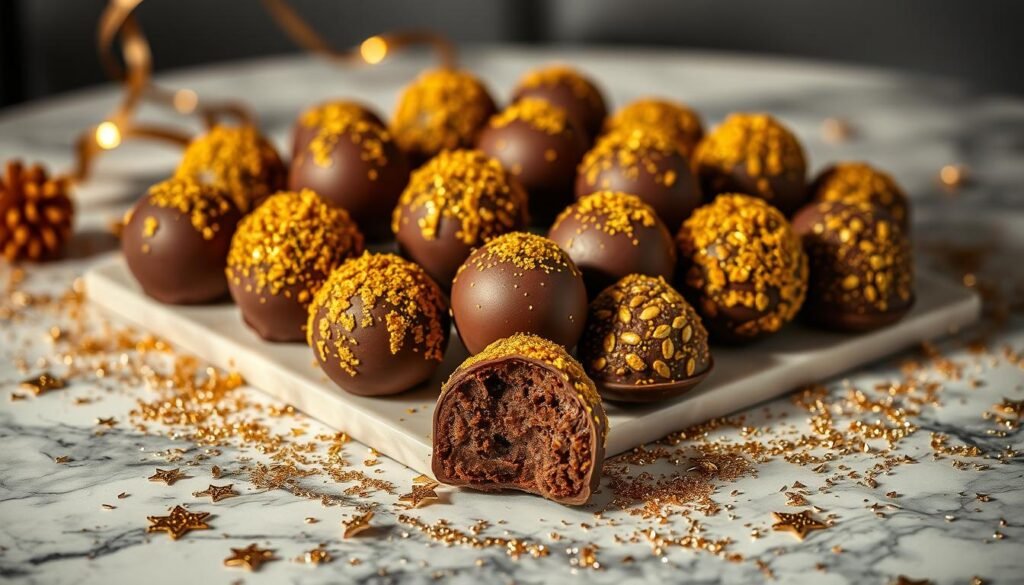 Gold-Dusted Chocolate Truffles