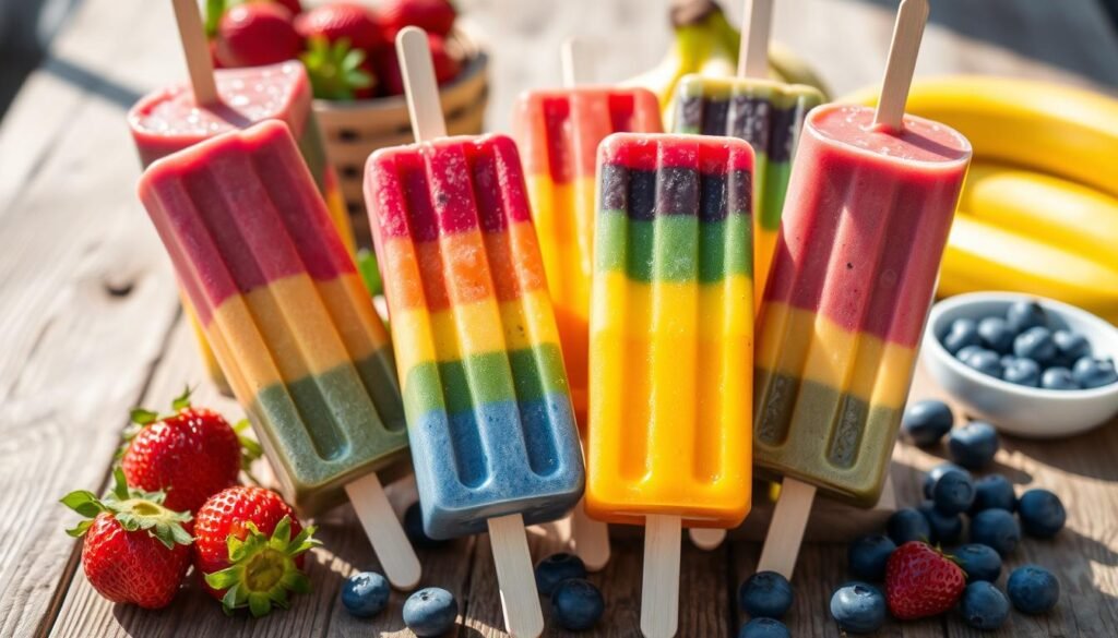 Rainbow Smoothie Pops