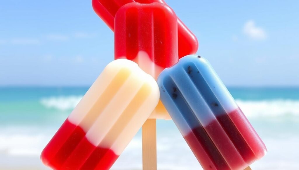 Red, White, and Blue Popsicles