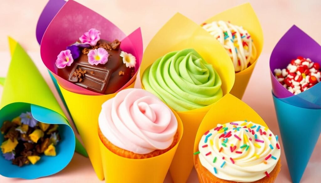 cupcake cones with creative flavor combinations