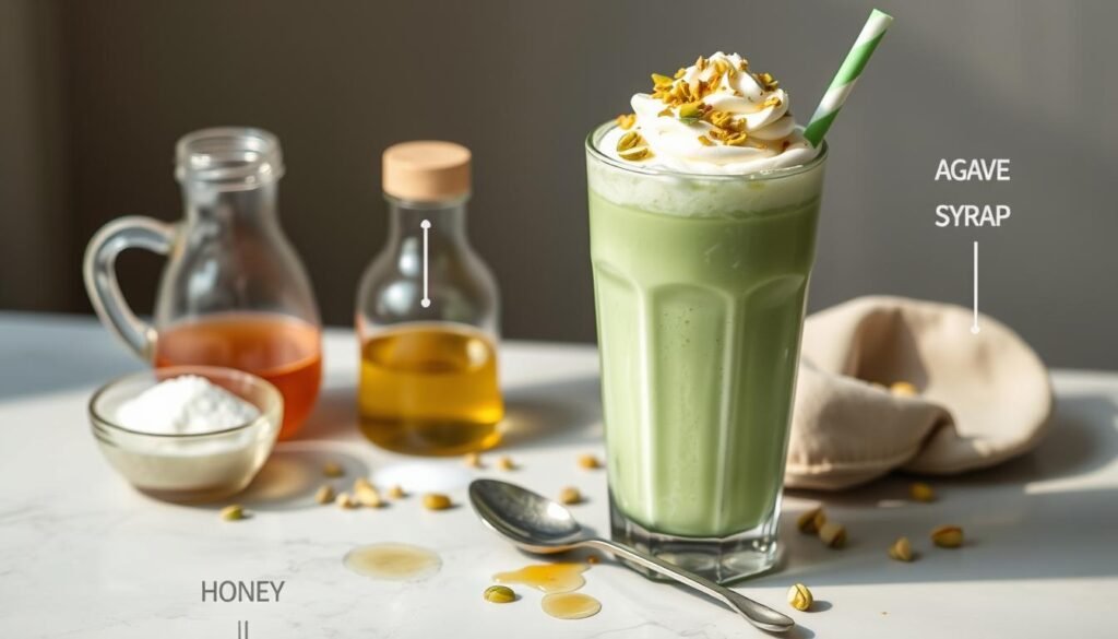 customizing pistachio milkshake sweetness