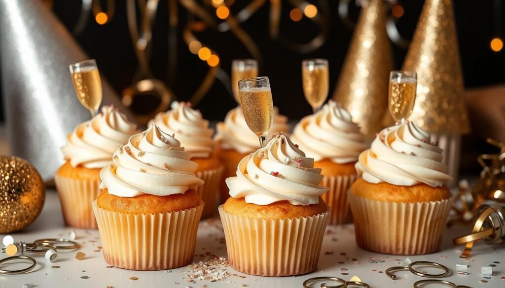 decorating Champagne Cupcakes