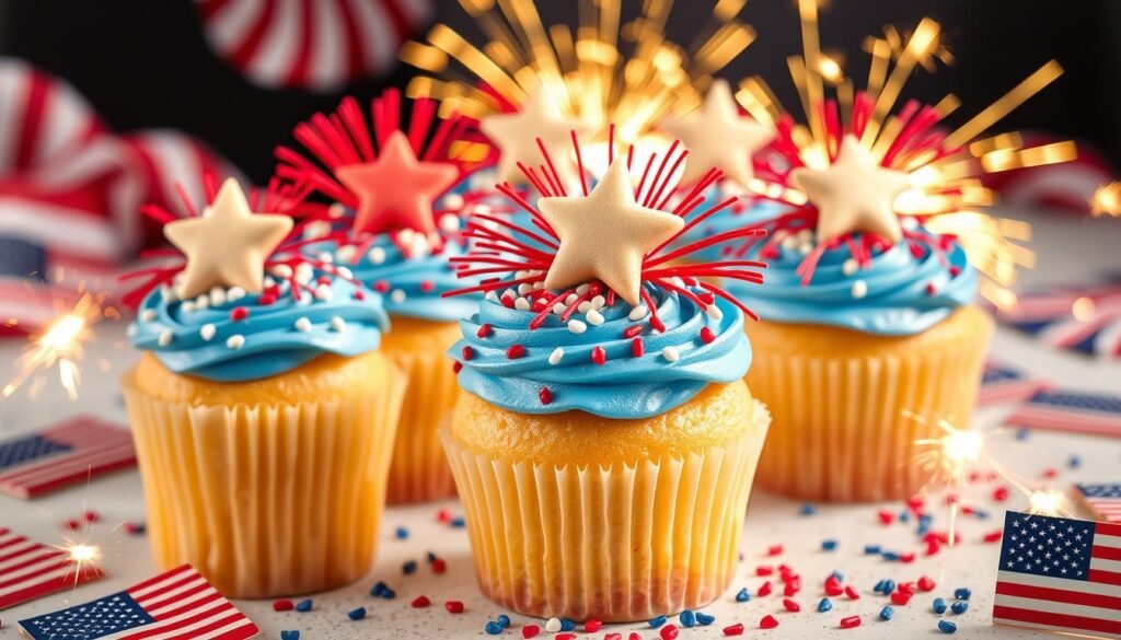 firework cupcakes variations