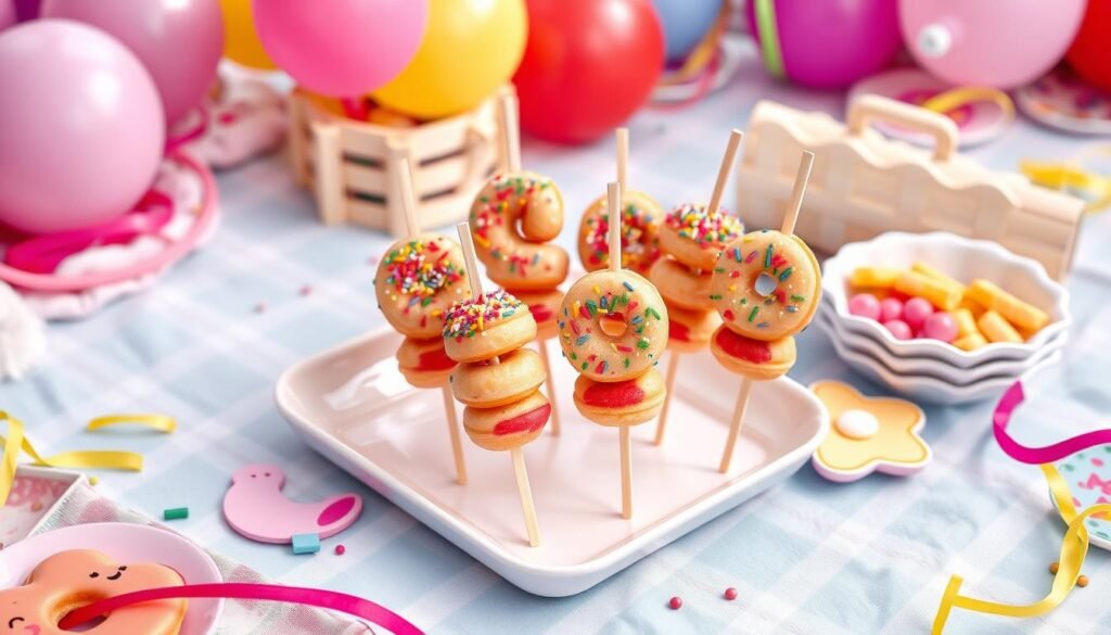 fun theme ideas for mini donut skewers