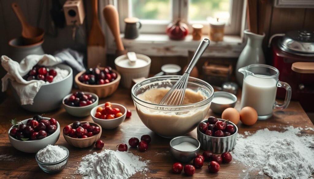 preparing Clafoutis base