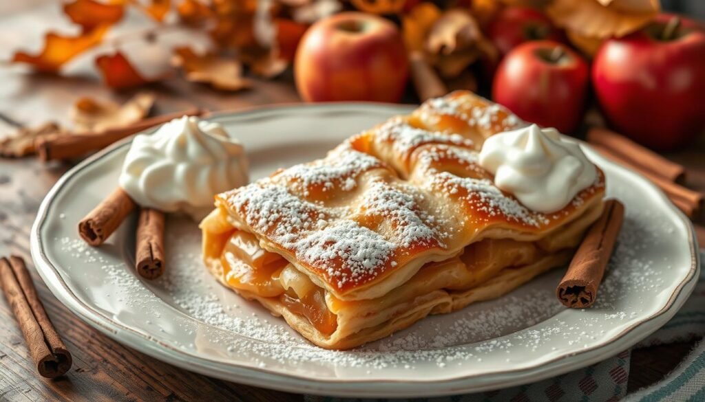 serving German Apple Strudel